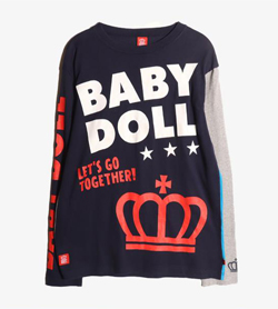 BABY DOLL -  코튼 롱 슬리브 티셔츠   Women L