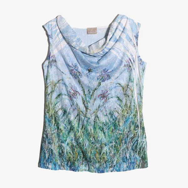 DREAMSTAR -  폴리 레이온 슬리브리스 프린팅 티셔츠   Women S