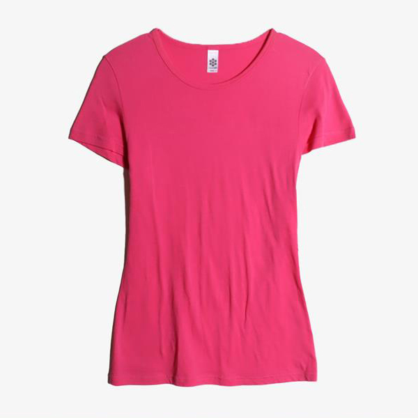 CLASSIC GIRL -  코튼 라운드 티셔츠   Made In Usa  Women M